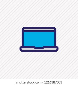 Vector illustration of laptop icon colored line. Beautiful leisure element also can be used as portable computer icon element.
