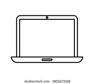 Vektorgrafik von Laptop-Symbol, Symbol für elektronische Geräte, Hardware-Symbol, Zeilensymbol auf isoliertem Hintergrund.