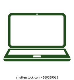 Ilustración vectorial del icono de la laptop en verde
