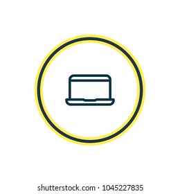 Vector illustration of laptop icon line. Beautiful contact element also can be used as portable computer icon element.