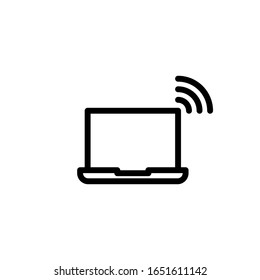 Vector illustration, laptop  icon. Line design template