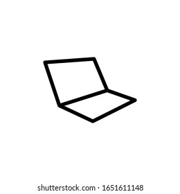 Vector illustration, laptop  icon. Line design template