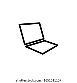 Vector illustration, laptop  icon. Line design template