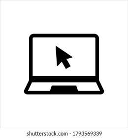 Vector illustration of laptop icon on white background