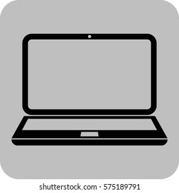 Vector Illustration of Laptop Isolated with Black And White Background Icon
