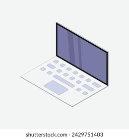 vector illustration of a laptop in isometry