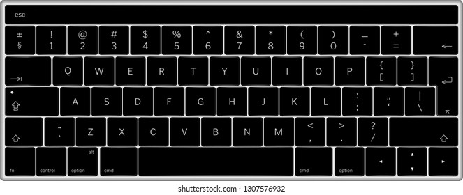 Vector illustration of laptop keyboard