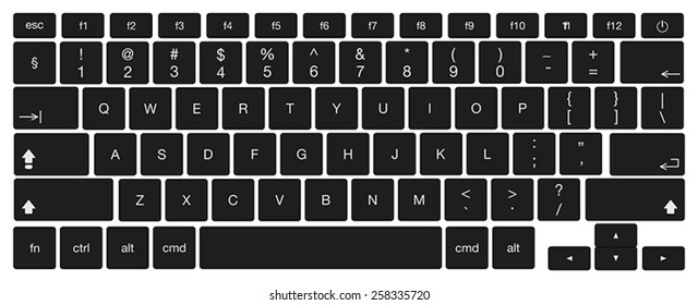 Vector illustration of laptop keyboard