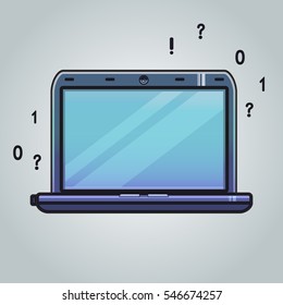 A vector illustration of laptop. Notebook vector image.