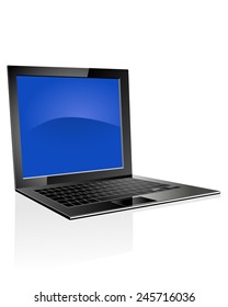 Vector illustration of a  laptop on white