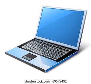 Vector illustration of laptop on white background