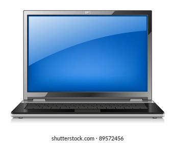 Vector illustration of laptop on white background