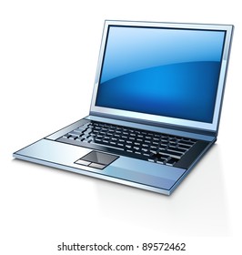 Vector illustration of laptop on white background