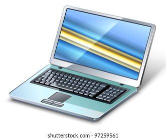 Vector illustration of laptop on white background.