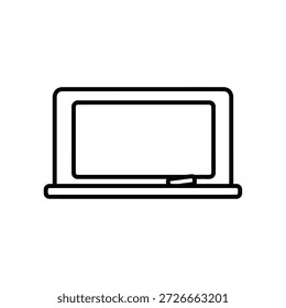Ilustração vetorial de um notebook, um computador portátil para trabalho, estudo, comunicação e entretenimento