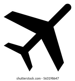Vector illustration of large airplane in black