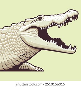 ilustração vetorial de crocodilo albino grande