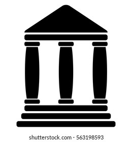 Vector illustration of large bank icon in black