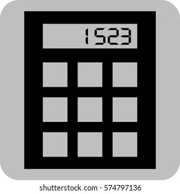 Vector Illustration of Large Black Calculator Icon
