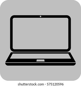 Vector Illustration of Large Black Laptop Icon

