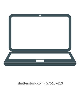 Ilustración vectorial del icono de una laptop negra grande
