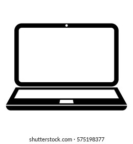 Vector Illustration of Large Black Laptop Icon
