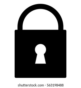 Vector illustration of large black lock icon