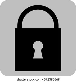 Vector Illustration of Large Black Lock Icon
