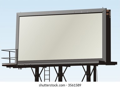 A vector illustration of a large blank billboard