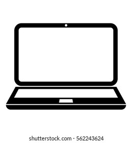 Vector illustration of large blcak laptop icon