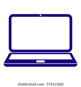 Vector Illustration of Large Blue Laptop Icon