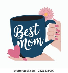 A vector illustration of a large blue mug-with white background