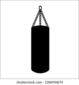 The vector illustration of the large boxing bag isolated on the white background