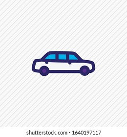 Vector illustration of large car icon colored line. Beautiful transport element also can be used as sedan icon element.