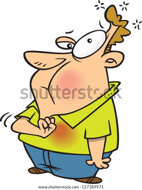 Vector Illustration Large Cartoon Man Suffering Stock Vector (Royalty ...