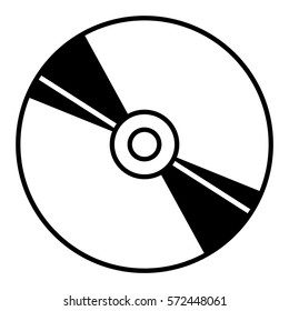 Vector Illustration of Large Cd in Black Icon

