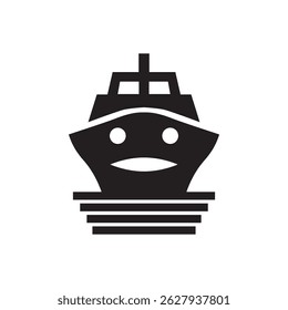 Ilustração vetorial de uma silhueta de navio de cruzeiro grande