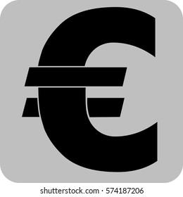 Vector Illustration of a Large Euro Currency  Icon
