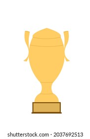 Vector illustration of a large golden cup. Award for the winner