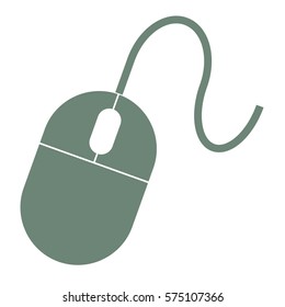 Vector Illustration of Large Gray Computer Mouse Icon

