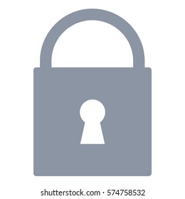Vector Illustration of Large Gray Lock Icon
