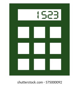 Vector Illustration of Large Green Calculator Icon
