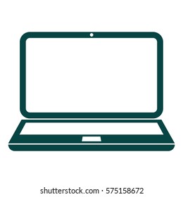 Vector Illustration of Large Green Laptop Icon