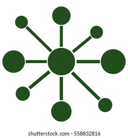 Ilustración vectorial de un gran icono molecular verde