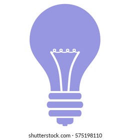 Vector Illustration of Large Light Bulb in Lavender Icon
