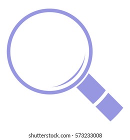 Vector Illustration of Large Magnifier Glass Icon in Violet
