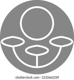 a vector illustration of a large organization's alliance symbol supported by three small organizations