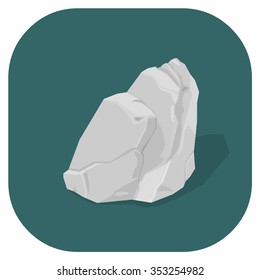 A vector illustration of a large stone or rock.
Isometric Rock or Stone Icon illustration.
Natural rock formation on panel with drop shadow.