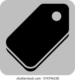 Vector Illustration of Large Tag in Black Icon
