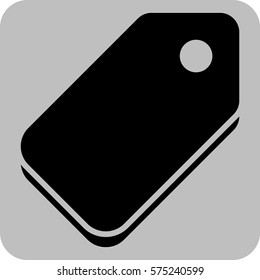 Vector Illustration of Large Tag Icon in Black